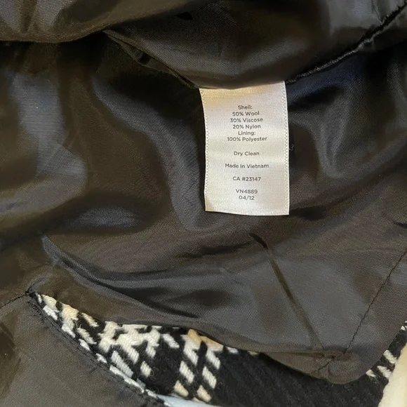 Talbots Black/White Plaid Wool Skirt - Picture 7 of 7